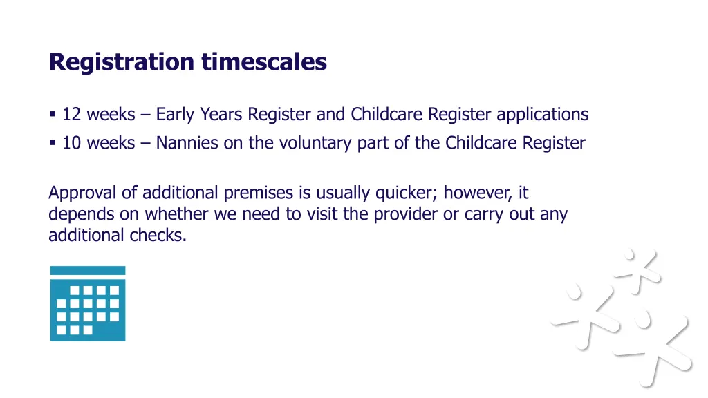 registration timescales