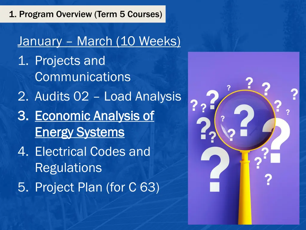 1 program overview term 5 courses