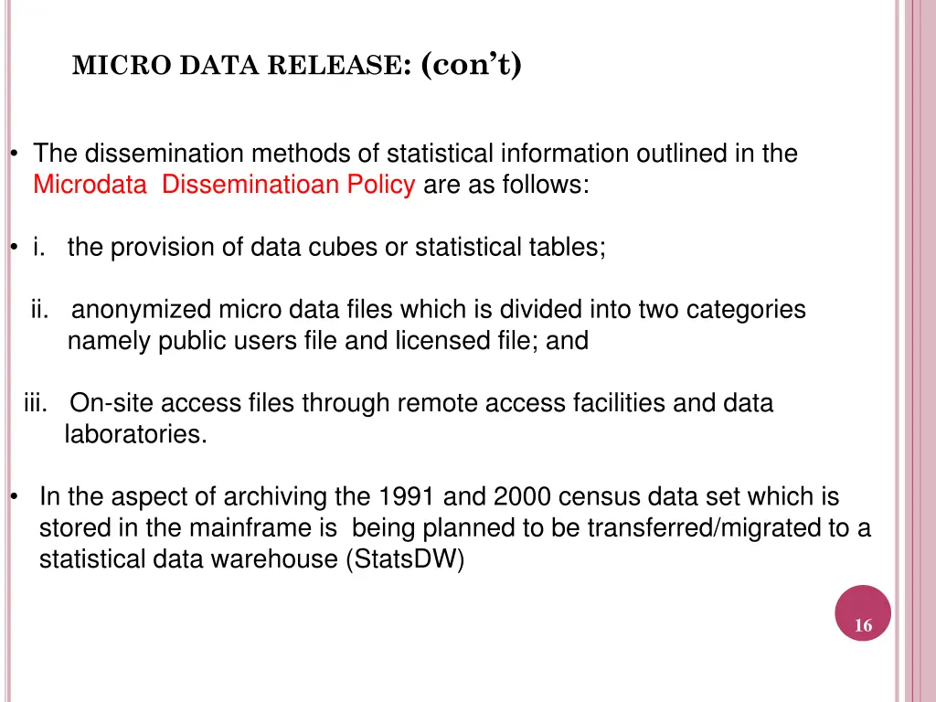 micro data release con t