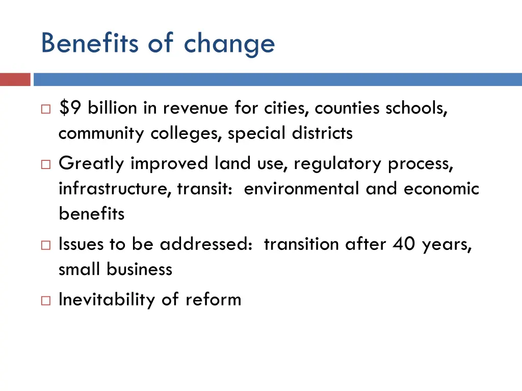 benefits of change