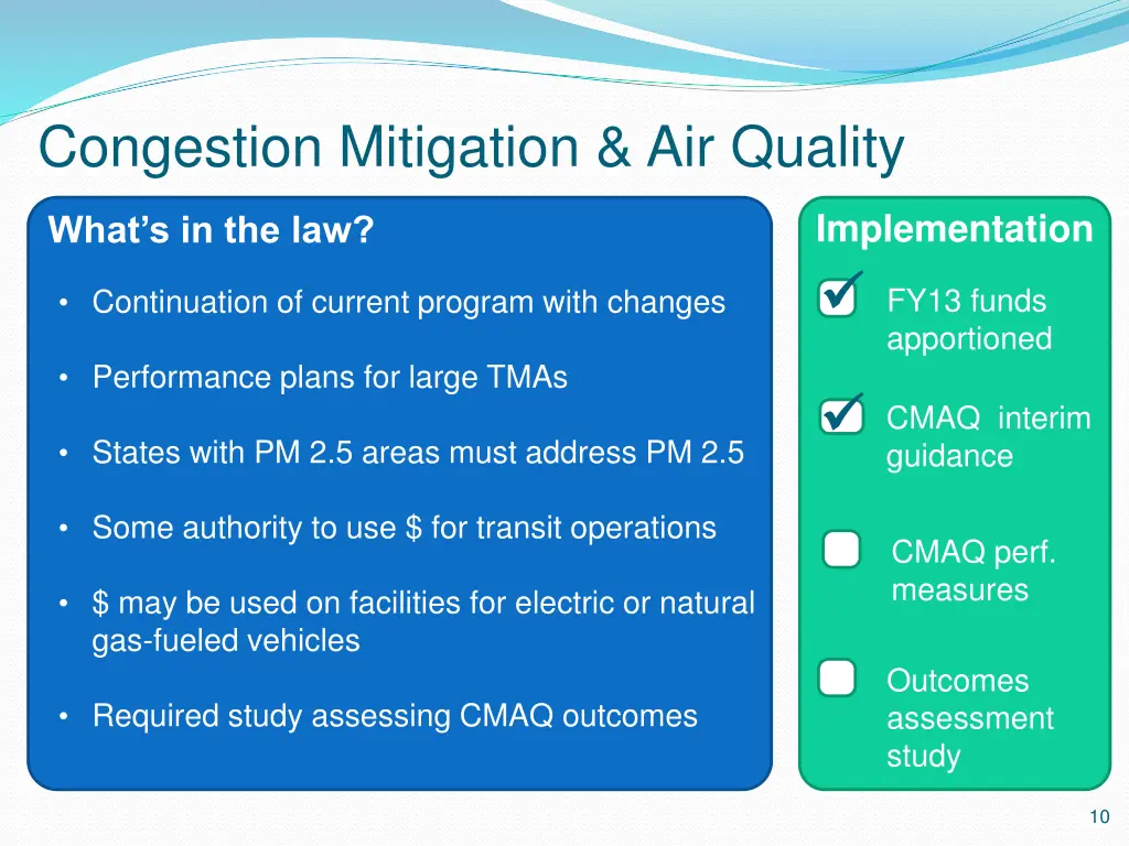 congestion mitigation air quality