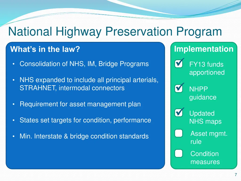 national highway preservation program
