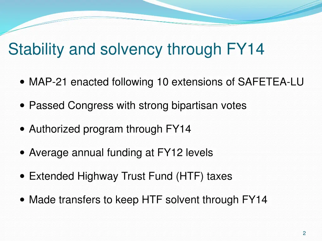 stability and solvency through fy14