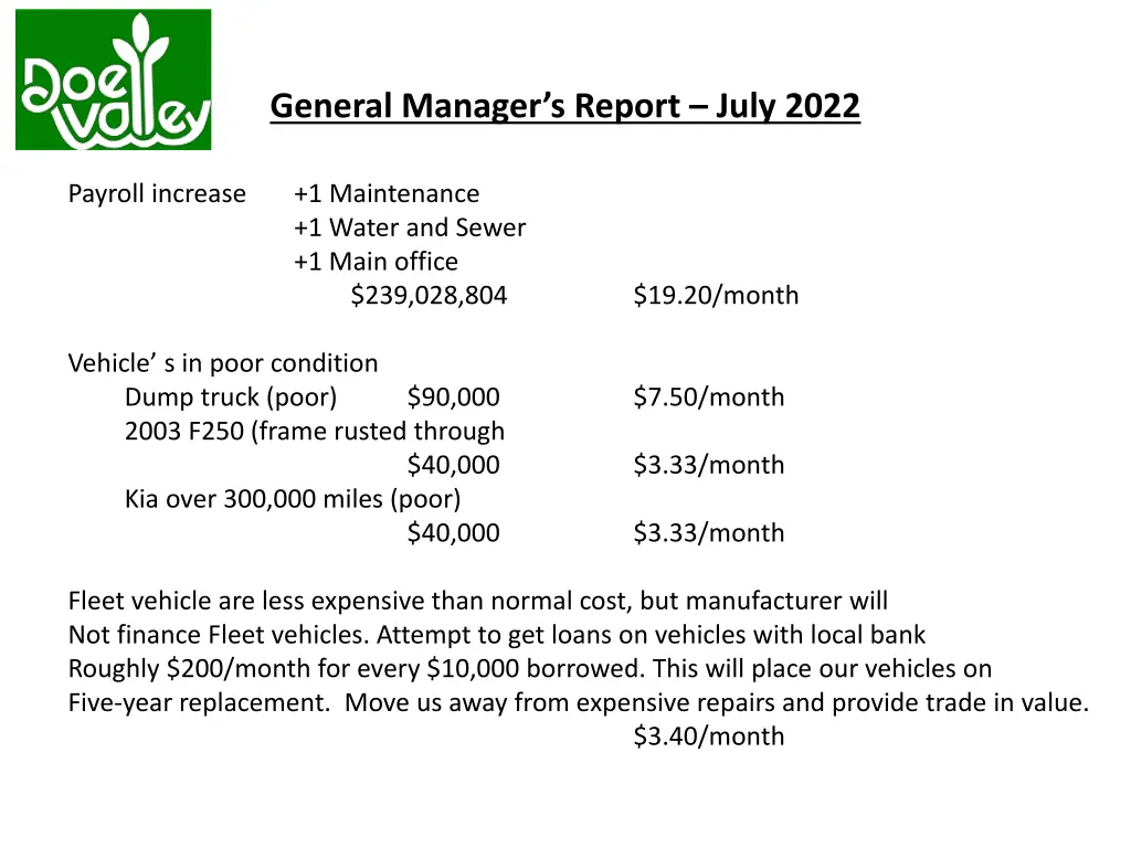 general manager s report july 2022 15