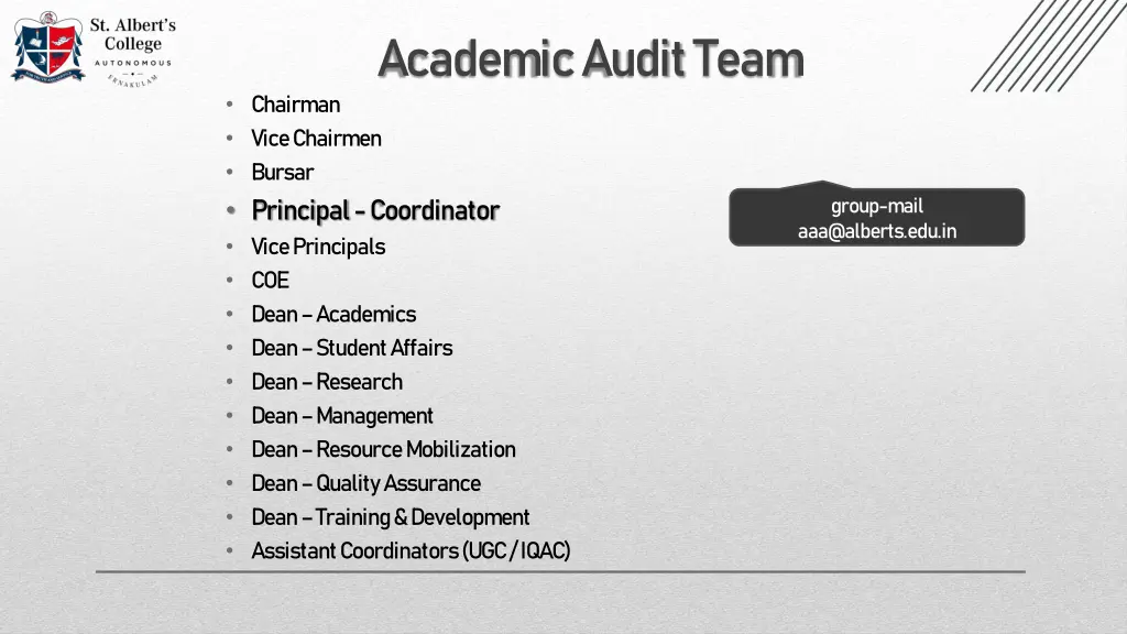 academic audit team