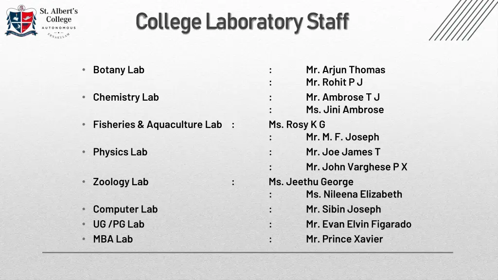 college laboratory staff