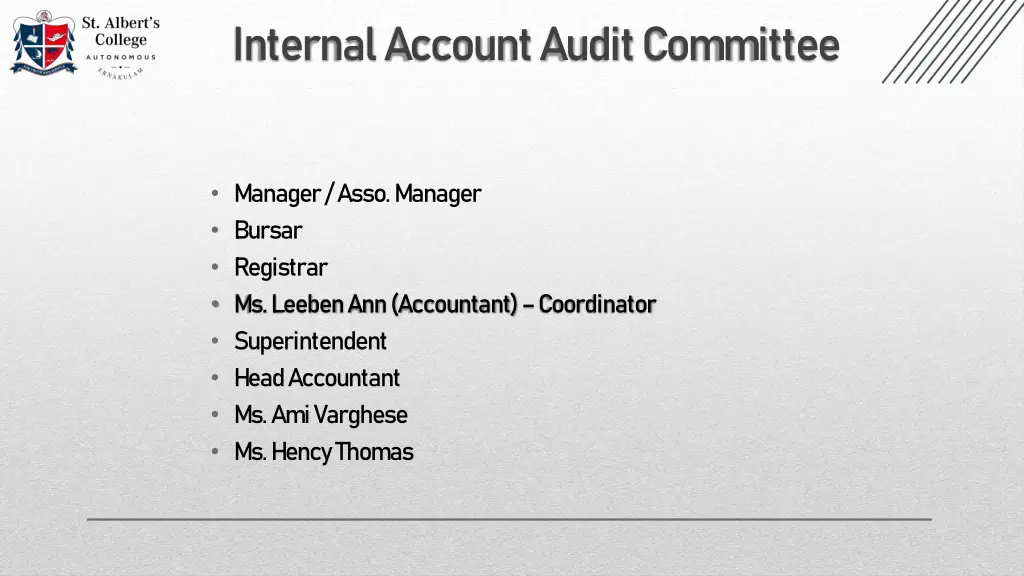 internal account audit committee