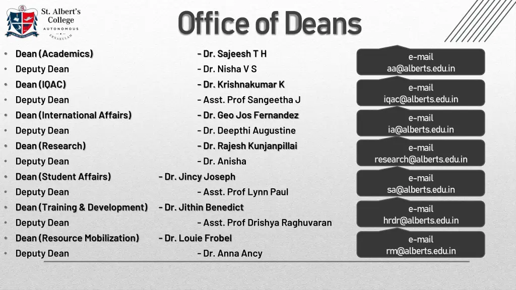 office of deans