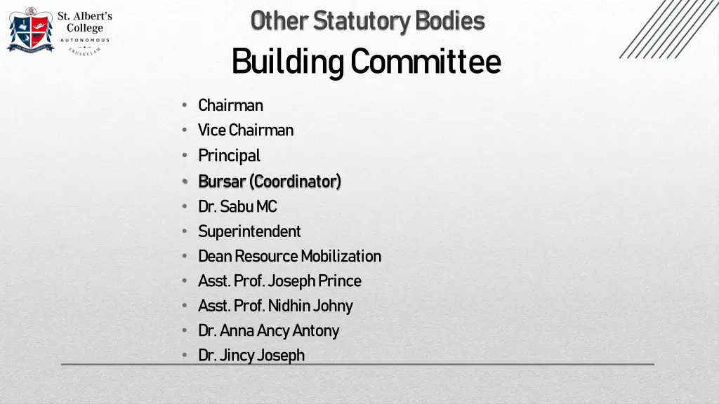 other statutory bodies building committee