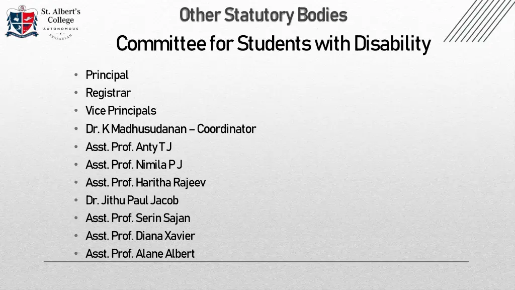 other statutory bodies committee for students