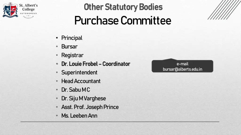 other statutory bodies purchase committee