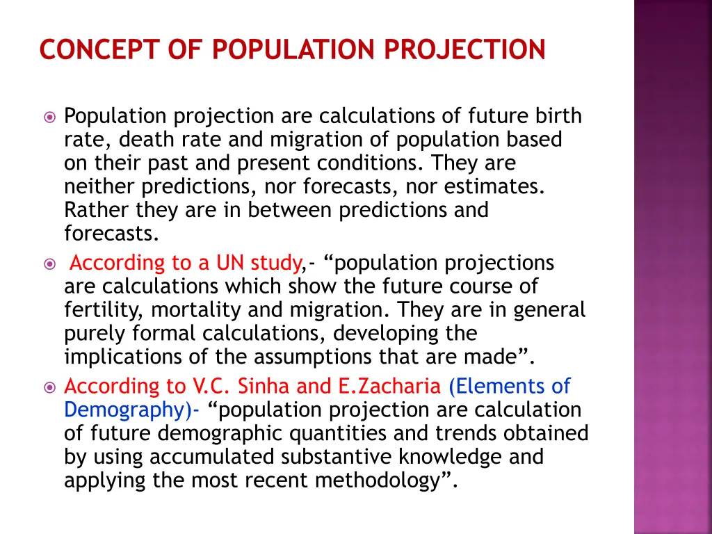 concept of population projection