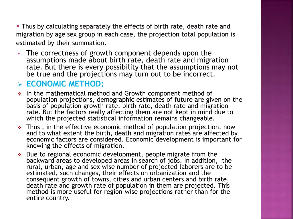 thus by calculating separately the effects