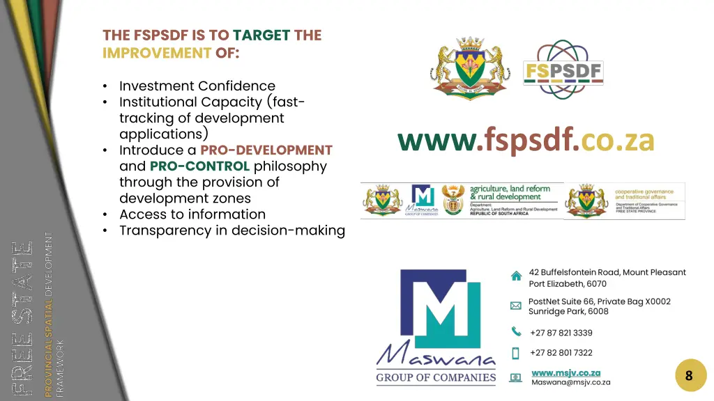 the fspsdf is to target the improvement of