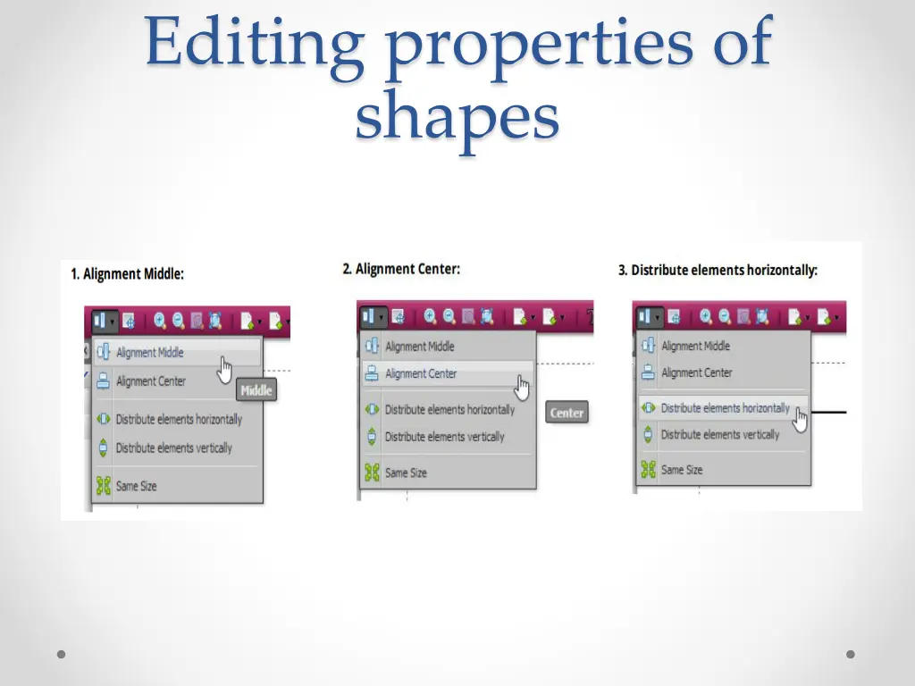 editing properties of shapes
