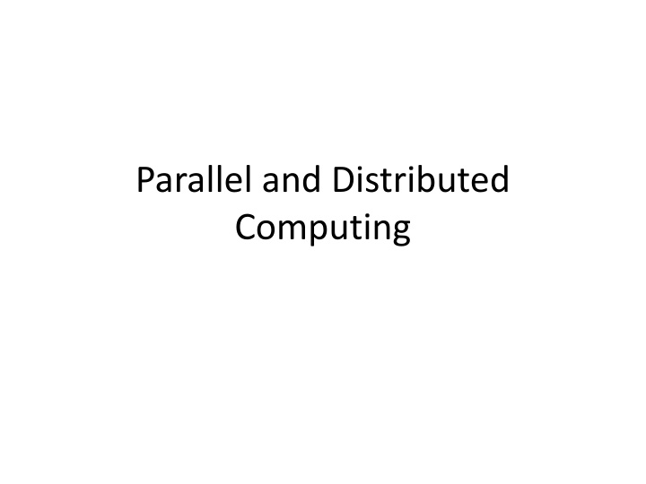 parallel and distributed computing