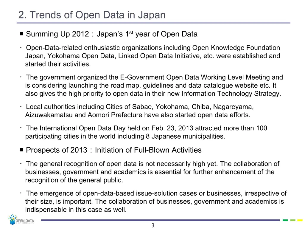 2 trends of open data in japan