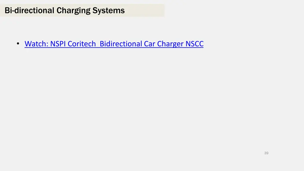 bi directional charging systems