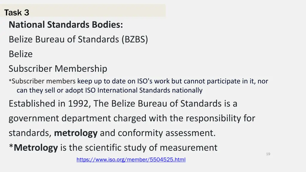 task 3 national standards bodies belize bureau