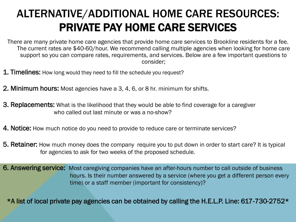 alternative additional home care resources 2