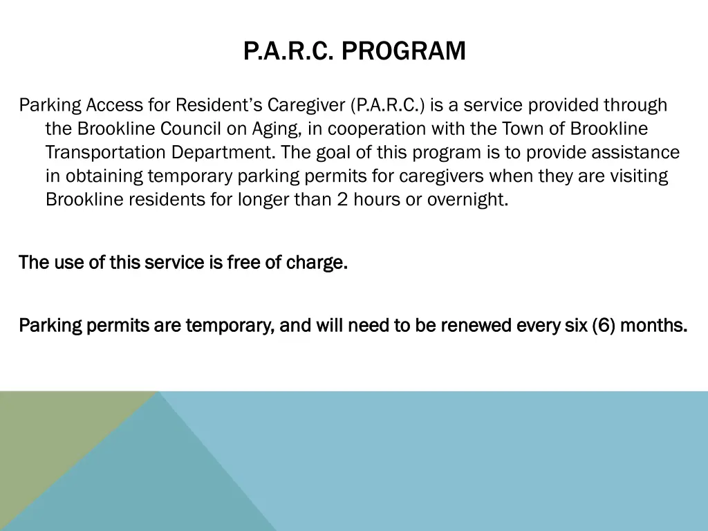 p a r c program