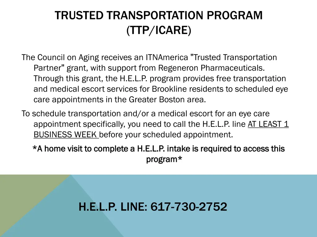 trusted transportation program ttp icare