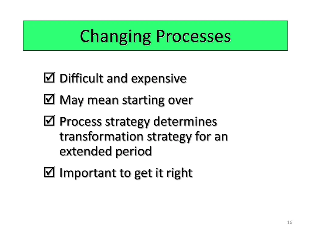 changing processes