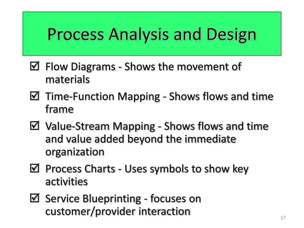 process analysis and design