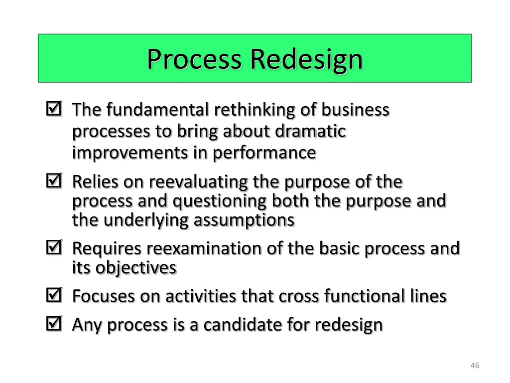 process redesign