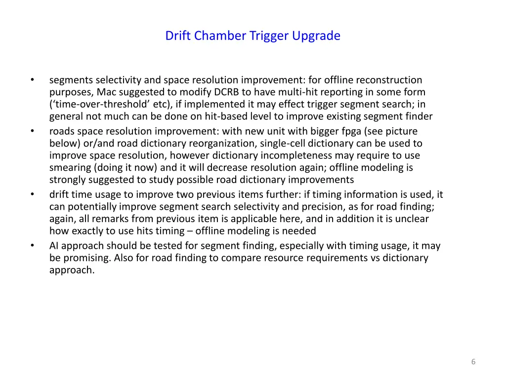 drift chamber trigger upgrade