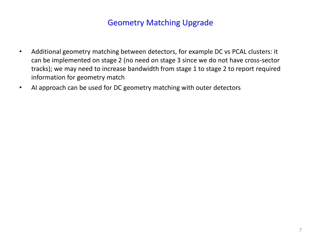 geometry matching upgrade