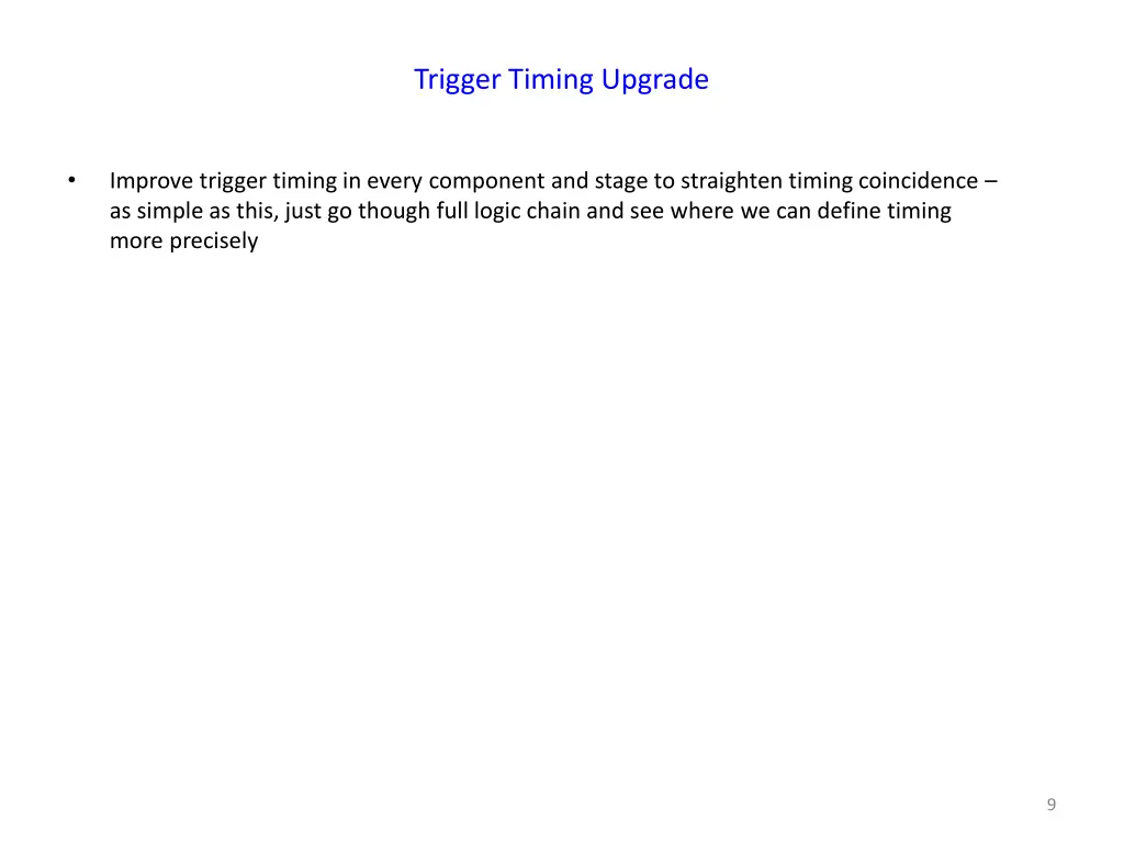 trigger timing upgrade