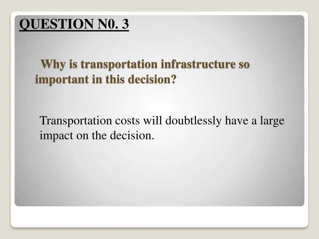 question n0 3