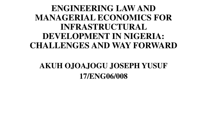 engineering law and managerial economics