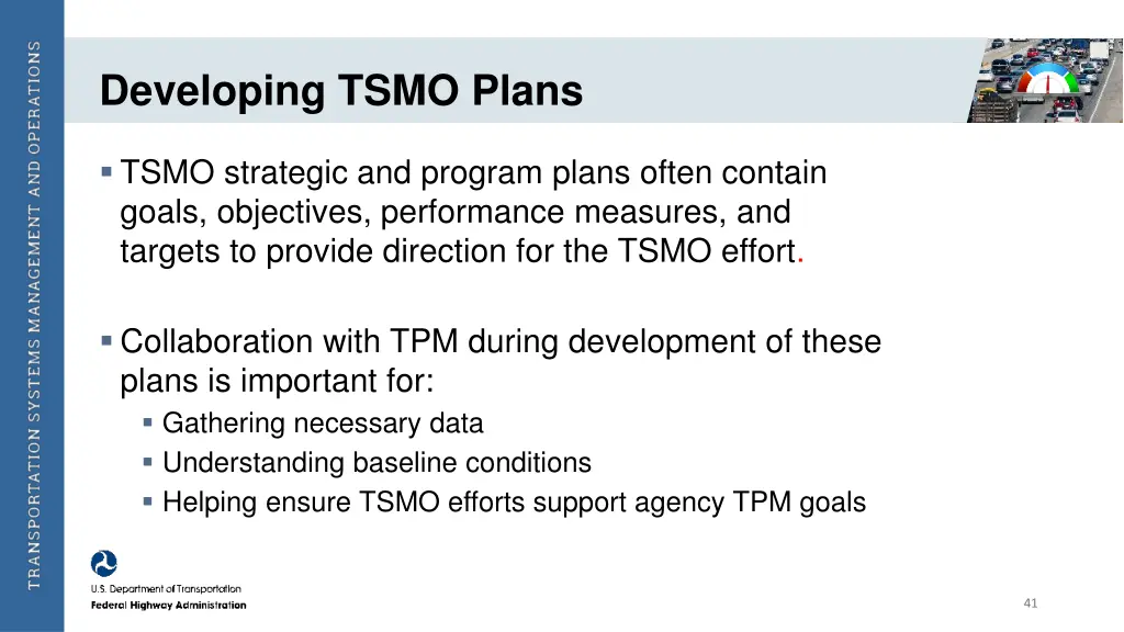 developing tsmo plans
