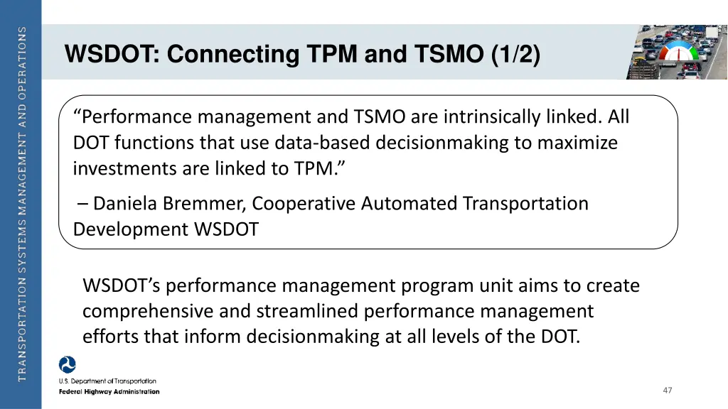 wsdot connecting tpm and tsmo 1 2