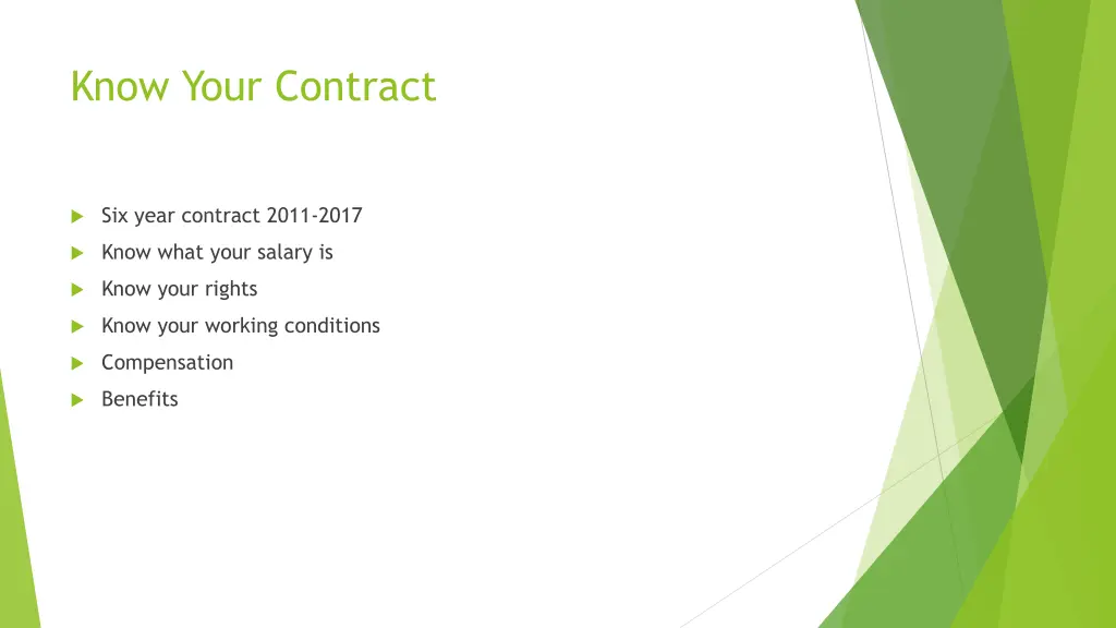 know your contract