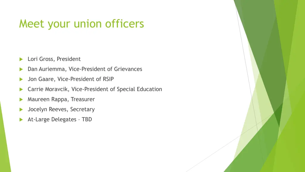 meet your union officers
