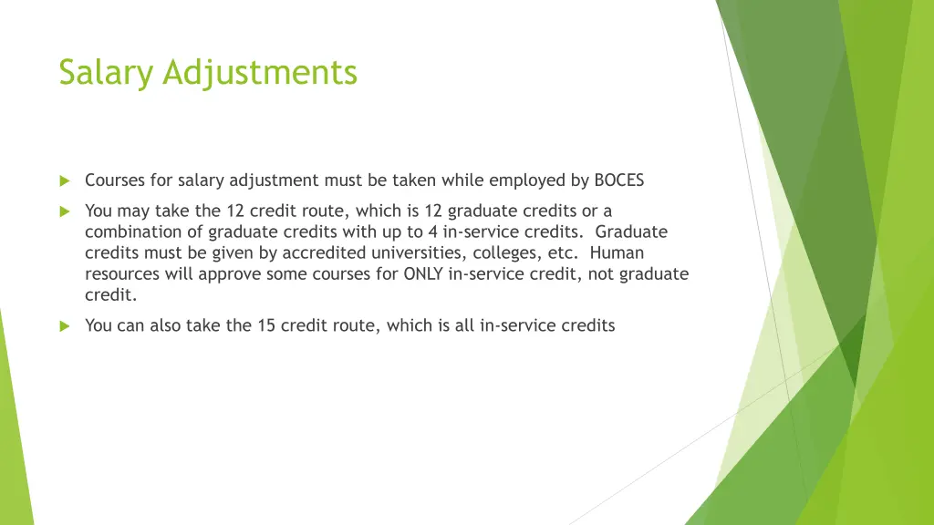 salary adjustments