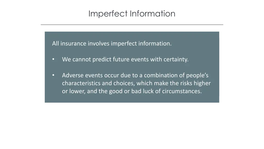 imperfect information