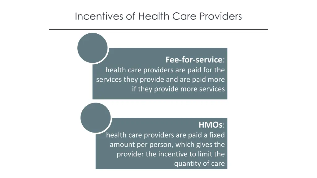 incentives of health care providers