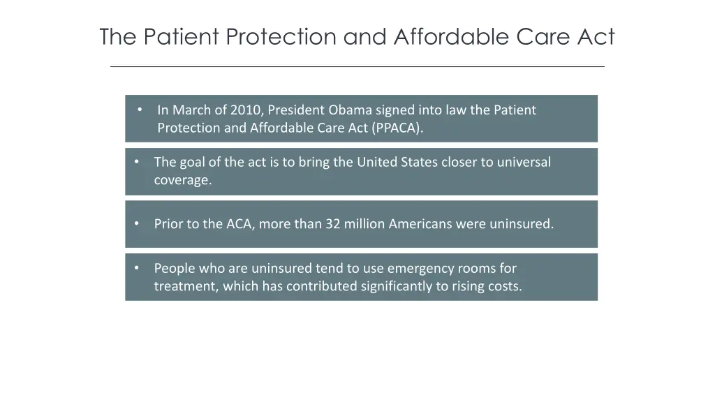 the patient protection and affordable care act