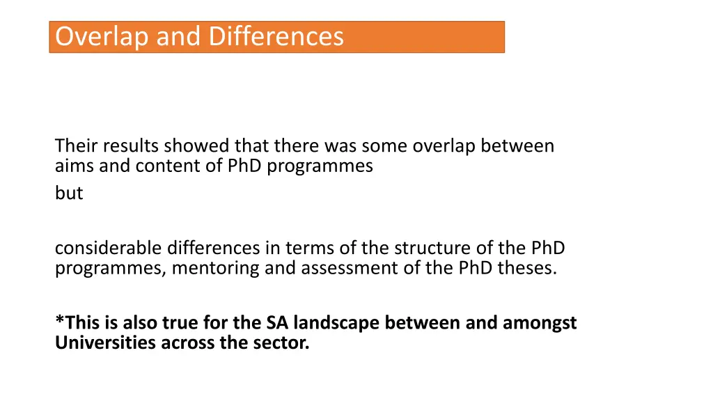 overlap and differences