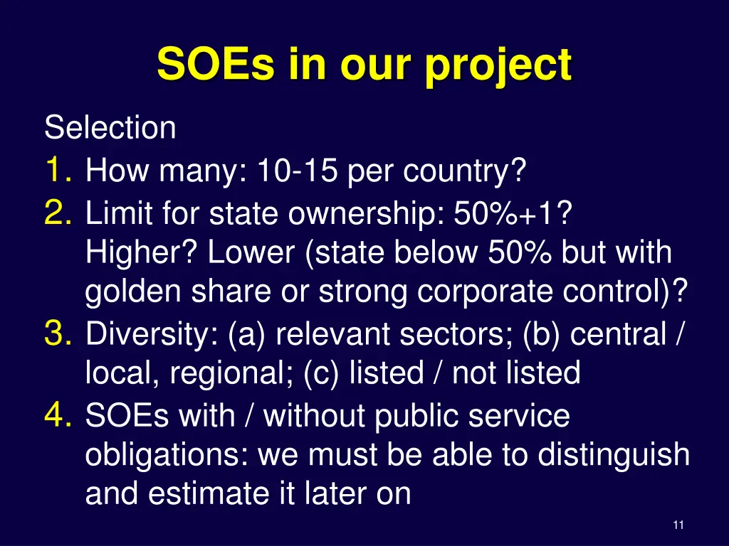 soes in our project