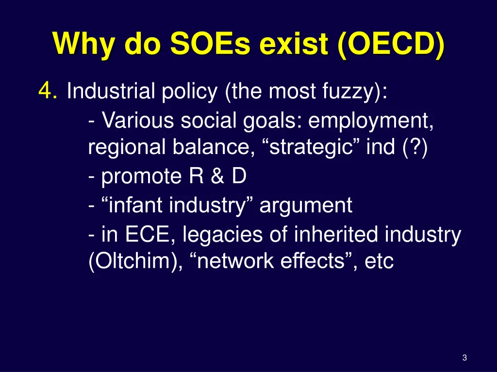 why do soes exist oecd 1