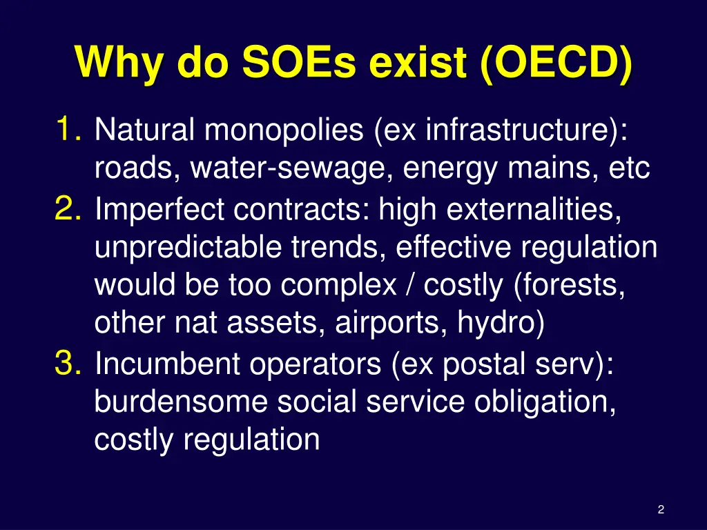 why do soes exist oecd