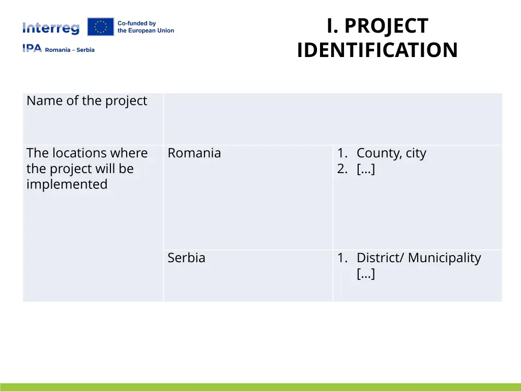 i project identification