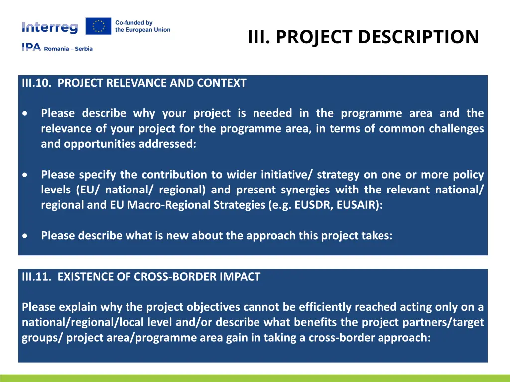 iii project description 7