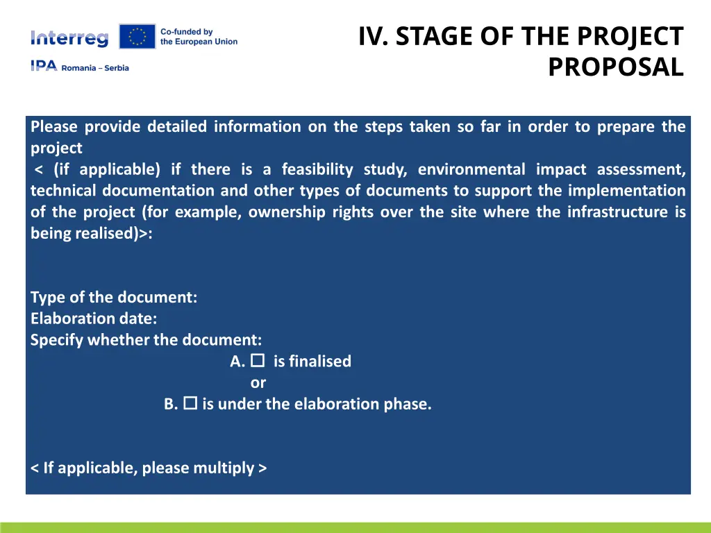 iv stage of the project