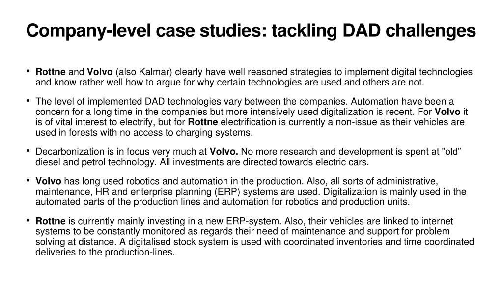 company level case studies tackling dad challenges